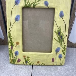 Vintage Burnes of Boston 5x7  Floral Ceramic Frame 1997 Made In Indonesia